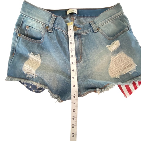 Fifty Street Womens Denim Shorts Patriotic Stars And Stripes 4th of July ￼large - Picture 7 of 8